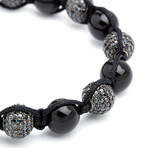 Agate Shamballa Bracelet // Black