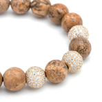 Jasper Shamballa Bracelet // Gold