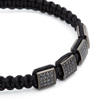 Square Shamballa Bracelet // Black