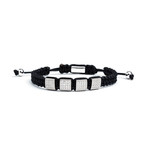 Square Shamballa Bracelet // Silver