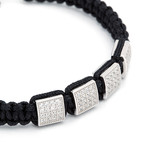 Square Shamballa Bracelet // Silver