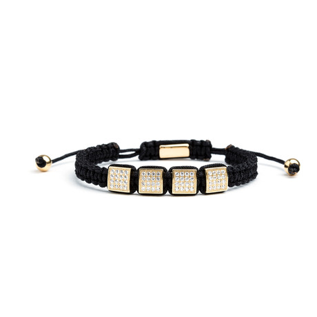 Square Shamballa Bracelet // Gold