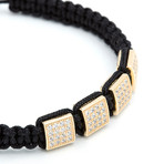 Square Shamballa Bracelet // Gold