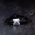 Rock Stud Talisman Leather Wrap (Black)