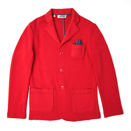 French Terry Knit Blazer // Red (XS)