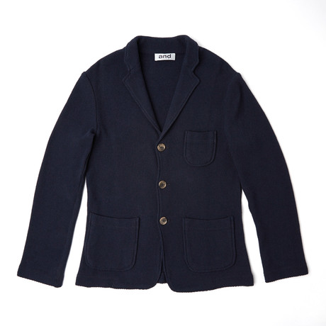 Honeycomb Knit Blazer // Blue (XS)