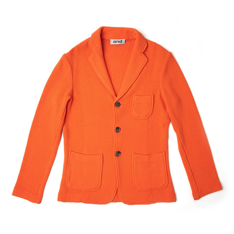 Honeycomb Knit Blazer // Orange (XS)