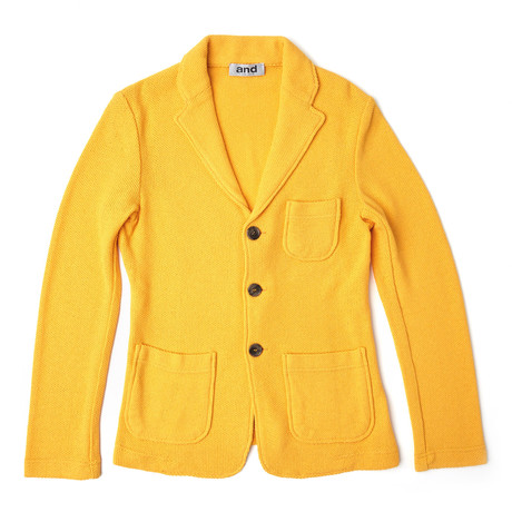 Honeycomb Knit Blazer // Yellow (XS)