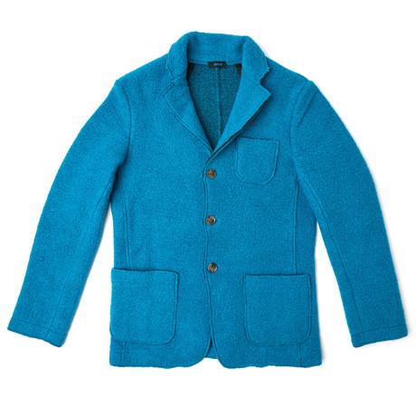 Cooked Wool Fleece Blazer // Petroleum (XS)