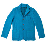 Cooked Wool Fleece Blazer // Petroleum (S)