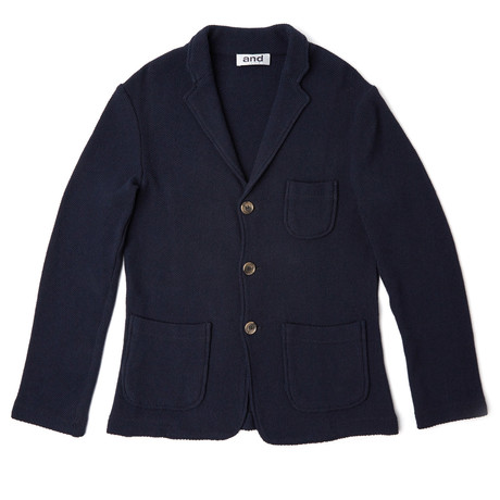 Honeycomb Knit Blazer // Cornflower Blue (XS)