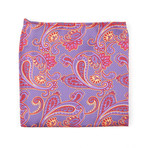 Pocket Square // Purple + Fushia Paisley