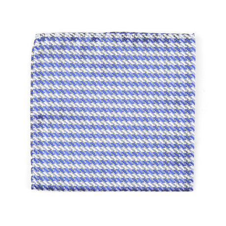 Pocket Square // Light Blue +  White Waved Checker