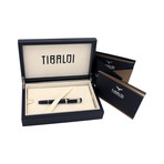 Tibaldi Divina Rollerball Pen // Platinum + Black