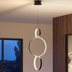 Capella // Triple Ring Pendant // Matte Black