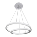Tania Duo // Double Orbicular Chandelier // White
