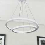 Tania Duo // Double Orbicular Chandelier // White