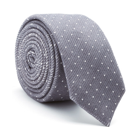 Polka Dot Tie // Grey + White