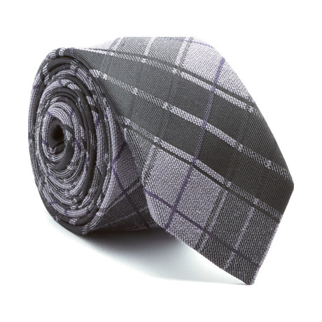 Plaid Tie // Grey + Lavender