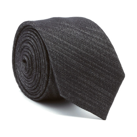 Textured Wool + Silk Tie // Charcoal