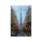 Eiffel Thru Streets Painting Print on Wrapped Canvas (18"H x 12"W  x 1.5"D)