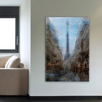 Eiffel Thru Streets Painting Print on Wrapped Canvas (18"H x 12"W  x 1.5"D)