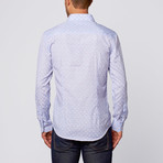 Bouquet Print Button-Up Shirt // Blue (XL)