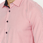 St. Lynn // Alton Button-Up // White + Red Stripe (XL)