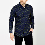 Blanc // Jasper Button-Down // Navy + Yellow (2XL)