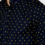 Blanc // Jasper Button-Down // Navy + Yellow (2XL)