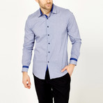 Snyder Houndstooth Button-Up // Blue (2XL)