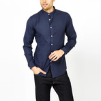 Blanc // Casual Moa Collar Button-Up // Navy (S)