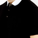 St. Lynn // Classic Polo Shirt // Black + White (XL)