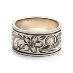 Large Flat Eagle Silver Ring (Size 7)