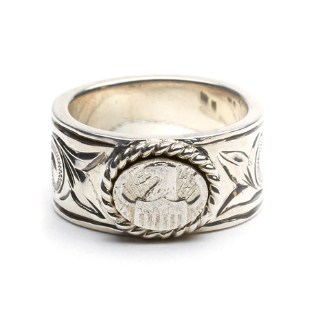 Small Flat Eagle Silver Ring (Size 7)