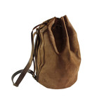 Leather Slight Backpack // Brown
