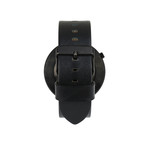 Lehft Watch Quartz // All Black + Black Leather Strap