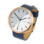 Lehft Watch Quartz // Rose Gold +  Midnight Blue Leather Strap