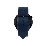 Lehft Watch Quartz // Black + Midnight Blue Leather Strap