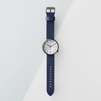 Lehft Watch Quartz // Black + Midnight Blue Leather Strap