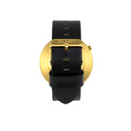 Lehft Watch Quartz // Gold + Black Leather Strap