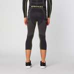 Kinetic Suit Half Legging // Grey + Neon Green (M)