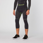 Kinetic Suit Half Legging // Grey + Neon Green (M)