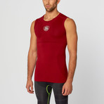 Comfort Compression Kinetic Cut Sleeve Top // Burgundy (M)