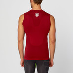 Comfort Compression Kinetic Cut Sleeve Top // Burgundy (M)