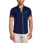 Short Sleeve Button-Down Shirt // Dark Blue (XL)