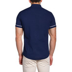 Short Sleeve Button-Down Shirt // Dark Blue (M)