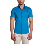 Short Sleeve Button-Down Shirt // Turquoise (XL)