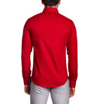 Hidden Button Shirt // Claret Red (L)