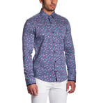 Button-Down Shirt // Purple + Blue Tiles (S)